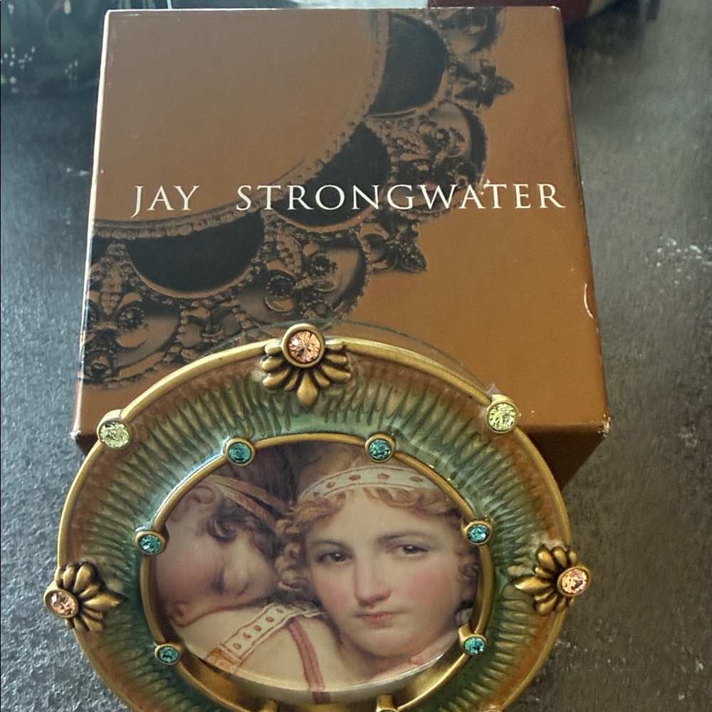 Jay Strongwater Gold Frame with Pink and Green Accents
